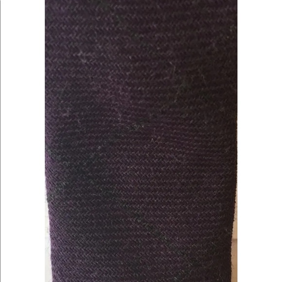 New Le Chateau Montreal Men Thin Neck Tie Purple Argyle Italy 100% Wool - Picture 4 of 8